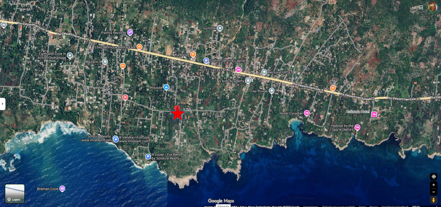 Affordable Prime Ocean View Land for Sale, Cyvadier Beach, Jacmel, Haiti – 10.50 Centiemes (1,354.50m², 14,579.72ft², or 0.336 Acres) – Walking Distance to the Ocean, Accessible, Good Roads, One of the Safest Neighborhoods in the South, Flat, Build-Ready – Ideal for a Residential House or Home,  Luxury Apartment Complex, Hotel, Airbnb, Bed & Breakfast, Assisted Living Facility, Farming, and More…