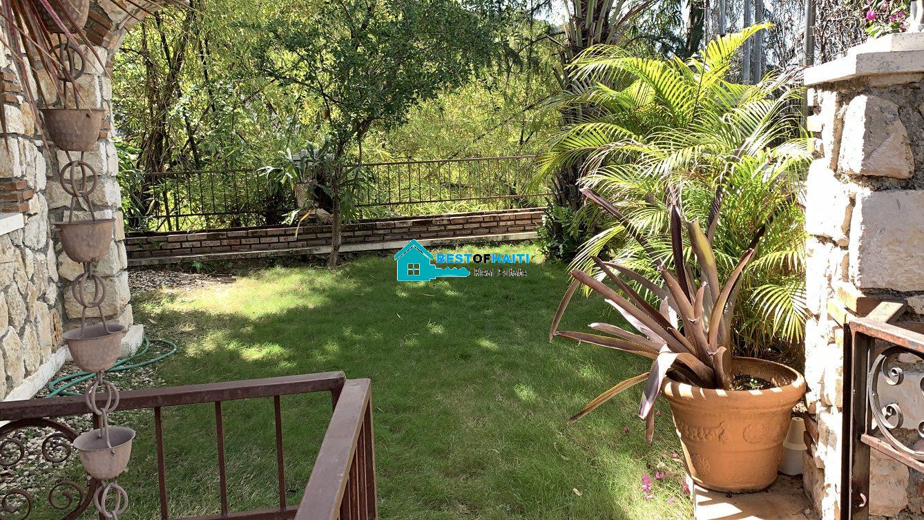 Luxury Fully Furnished Mansion for Rent in the Montana Hotel area of Petion-Ville, Haiti – 5 Spacious Bedrooms, 6 Bathrooms, Sparkling Swimming Pool, Jacuzzi, Whirlpool Jacuzzi Tubs, Air-Conditioner Units (A/C), Ceiling Fans, Washer/Dryer, Breathtaking Views, Strong Solar-Powered Electricity System, Bulletproof Doors/Windowns, Parking for 10 Cars, Servant Quarter, Round-the-Clock Armed Security Guards, Elicopter Landing Pad & More…