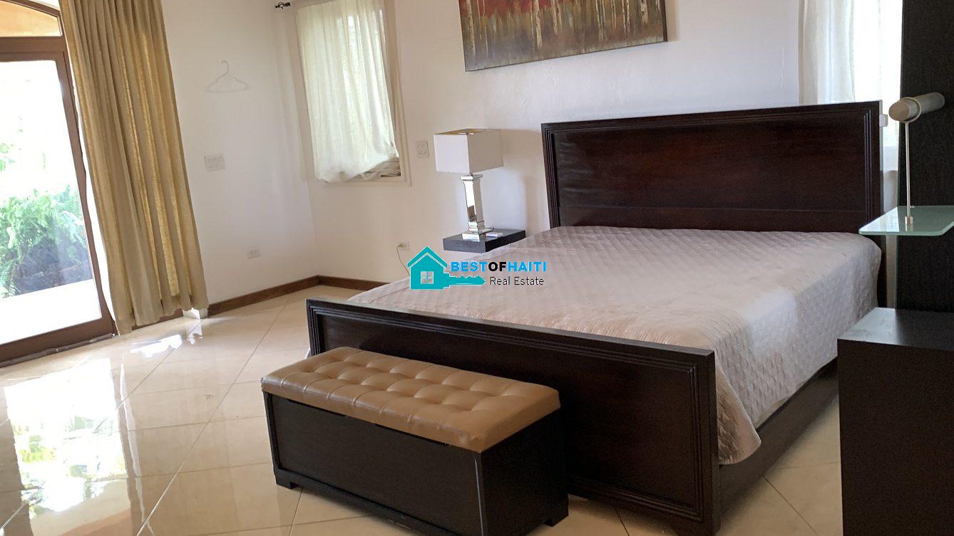 Luxury Fully Furnished Mansion for Rent in the Montana Hotel area of Petion-Ville, Haiti – 5 Spacious Bedrooms, 6 Bathrooms, Sparkling Swimming Pool, Jacuzzi, Whirlpool Jacuzzi Tubs, Air-Conditioner Units (A/C), Ceiling Fans, Washer/Dryer, Breathtaking Views, Strong Solar-Powered Electricity System, Bulletproof Doors/Windowns, Parking for 10 Cars, Servant Quarter, Round-the-Clock Armed Security Guards, Elicopter Landing Pad & More…