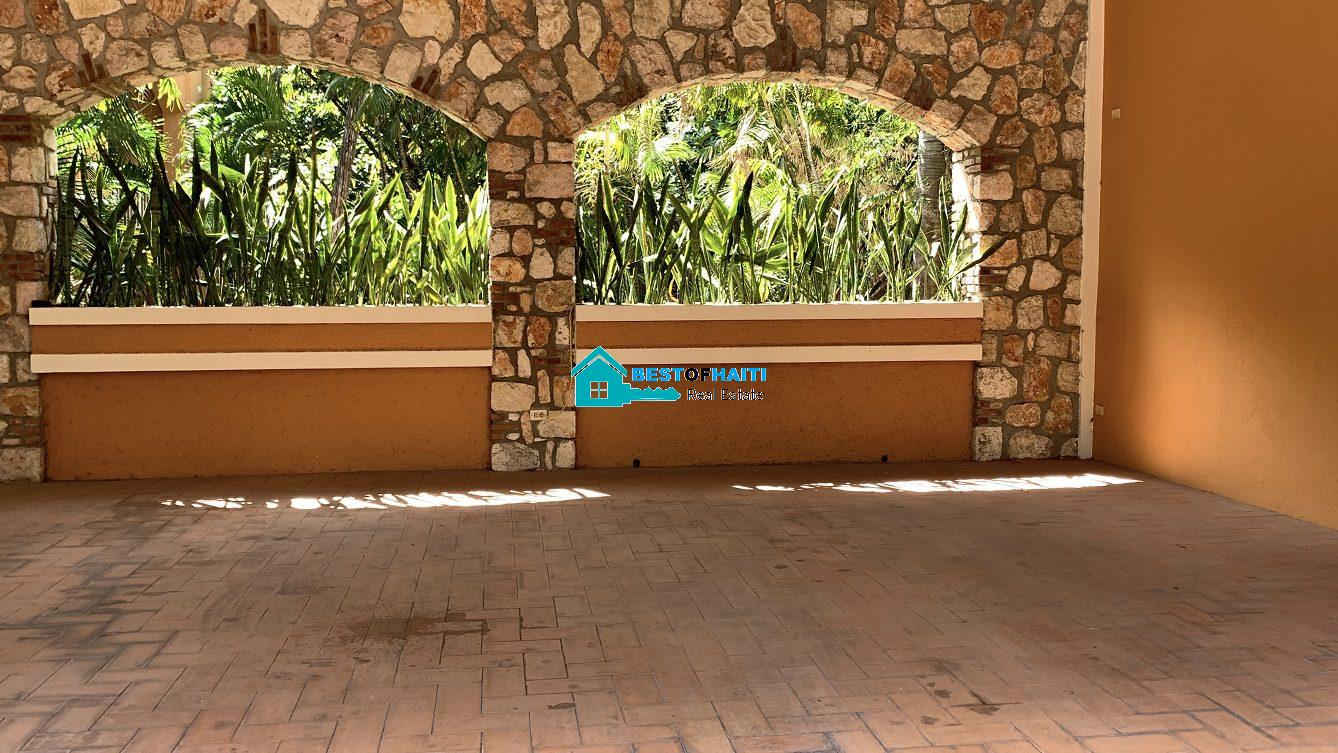 Luxury Fully Furnished Mansion for Rent in the Montana Hotel area of Petion-Ville, Haiti – 5 Spacious Bedrooms, 6 Bathrooms, Sparkling Swimming Pool, Jacuzzi, Whirlpool Jacuzzi Tubs, Air-Conditioner Units (A/C), Ceiling Fans, Washer/Dryer, Breathtaking Views, Strong Solar-Powered Electricity System, Bulletproof Doors/Windowns, Parking for 10 Cars, Servant Quarter, Round-the-Clock Armed Security Guards, Elicopter Landing Pad & More…