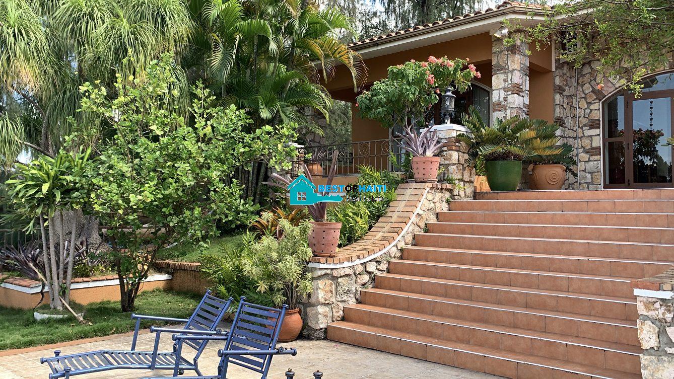 Luxury Fully Furnished Mansion for Rent in the Montana Hotel area of Petion-Ville, Haiti – 5 Spacious Bedrooms, 6 Bathrooms, Sparkling Swimming Pool, Jacuzzi, Whirlpool Jacuzzi Tubs, Air-Conditioner Units (A/C), Ceiling Fans, Washer/Dryer, Breathtaking Views, Strong Solar-Powered Electricity System, Bulletproof Doors/Windowns, Parking for 10 Cars, Servant Quarter, Round-the-Clock Armed Security Guards, Elicopter Landing Pad & More…