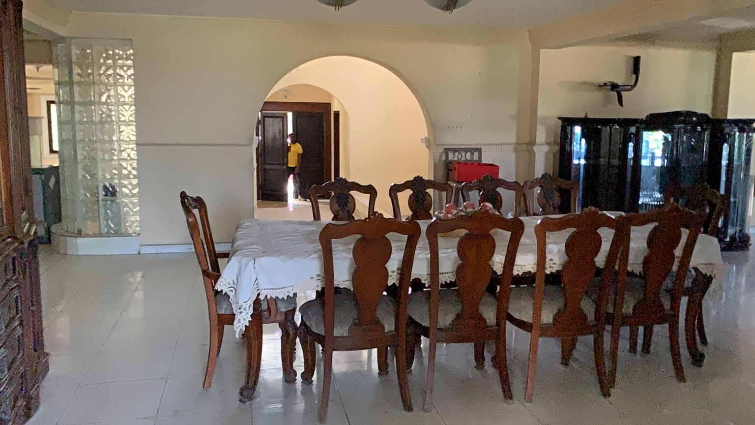 Palace-Style Villa for Sale, Vivy Mitchell, Petion-Ville, Haiti – House or Home has 6 Spacious Bedrooms, 5 1/2 Bathrooms, Multiple Grand Living & Dining Rooms, Majestic Kitchen, Whirlpool Jacuzzi Tub in Master Bedroom, Walk-in Closet, Basement Game Room & Gym, Floor-to-Ceiling Windows, Big Balconies, Terrace & Decks, Indoor & Outdoor Seating Areas, Ample Front-Back Yard Space, Reserved Space for Swimming Pool, Fruits, Vegetables, Tropical Trees, Two Gates, Brick Fence, Parking for 13+ Cars