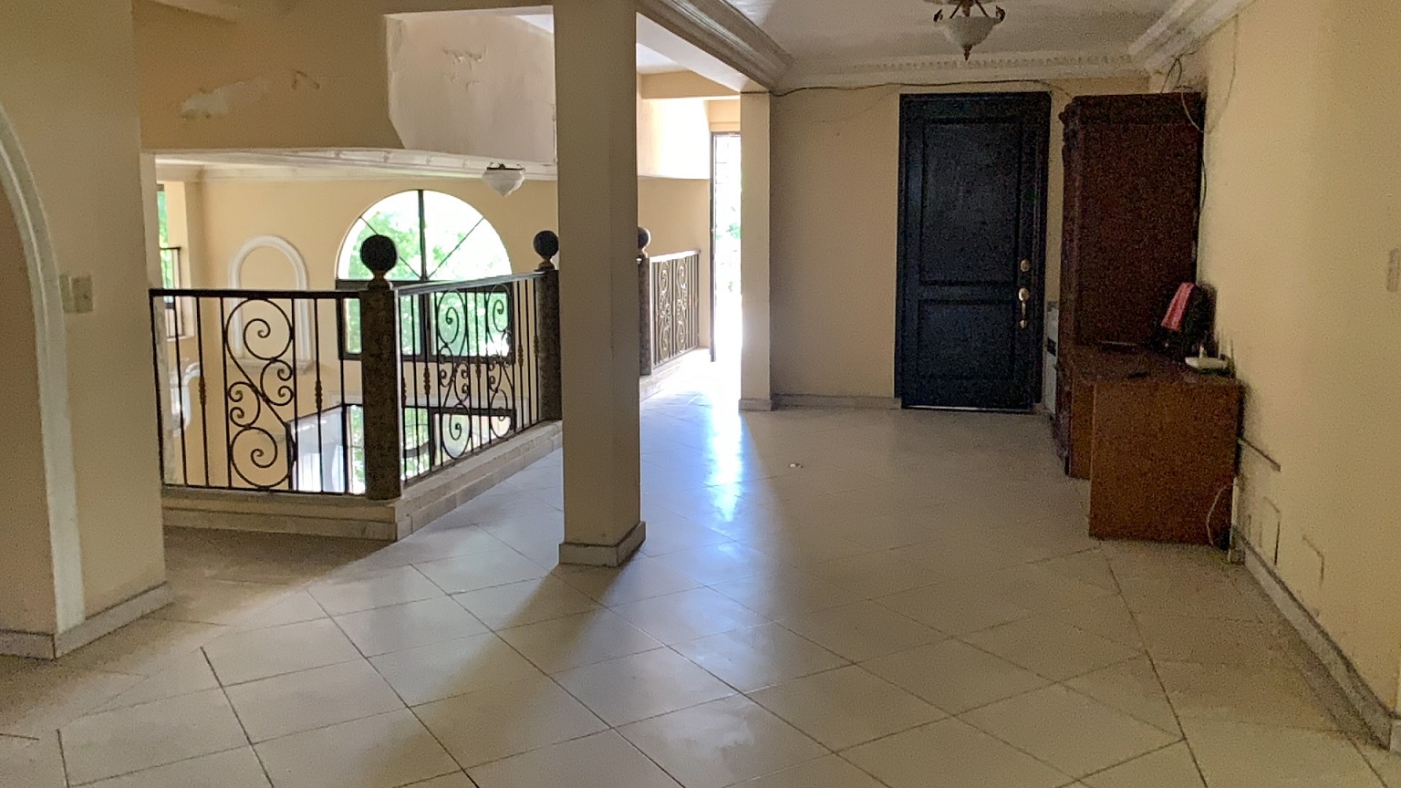 Palace-Style Villa for Sale, Vivy Mitchell, Petion-Ville, Haiti – House or Home has 6 Spacious Bedrooms, 5 1/2 Bathrooms, Multiple Grand Living & Dining Rooms, Majestic Kitchen, Whirlpool Jacuzzi Tub in Master Bedroom, Walk-in Closet, Basement Game Room & Gym, Floor-to-Ceiling Windows, Big Balconies, Terrace & Decks, Indoor & Outdoor Seating Areas, Ample Front-Back Yard Space, Reserved Space for Swimming Pool, Fruits, Vegetables, Tropical Trees, Two Gates, Brick Fence, Parking for 13+ Cars