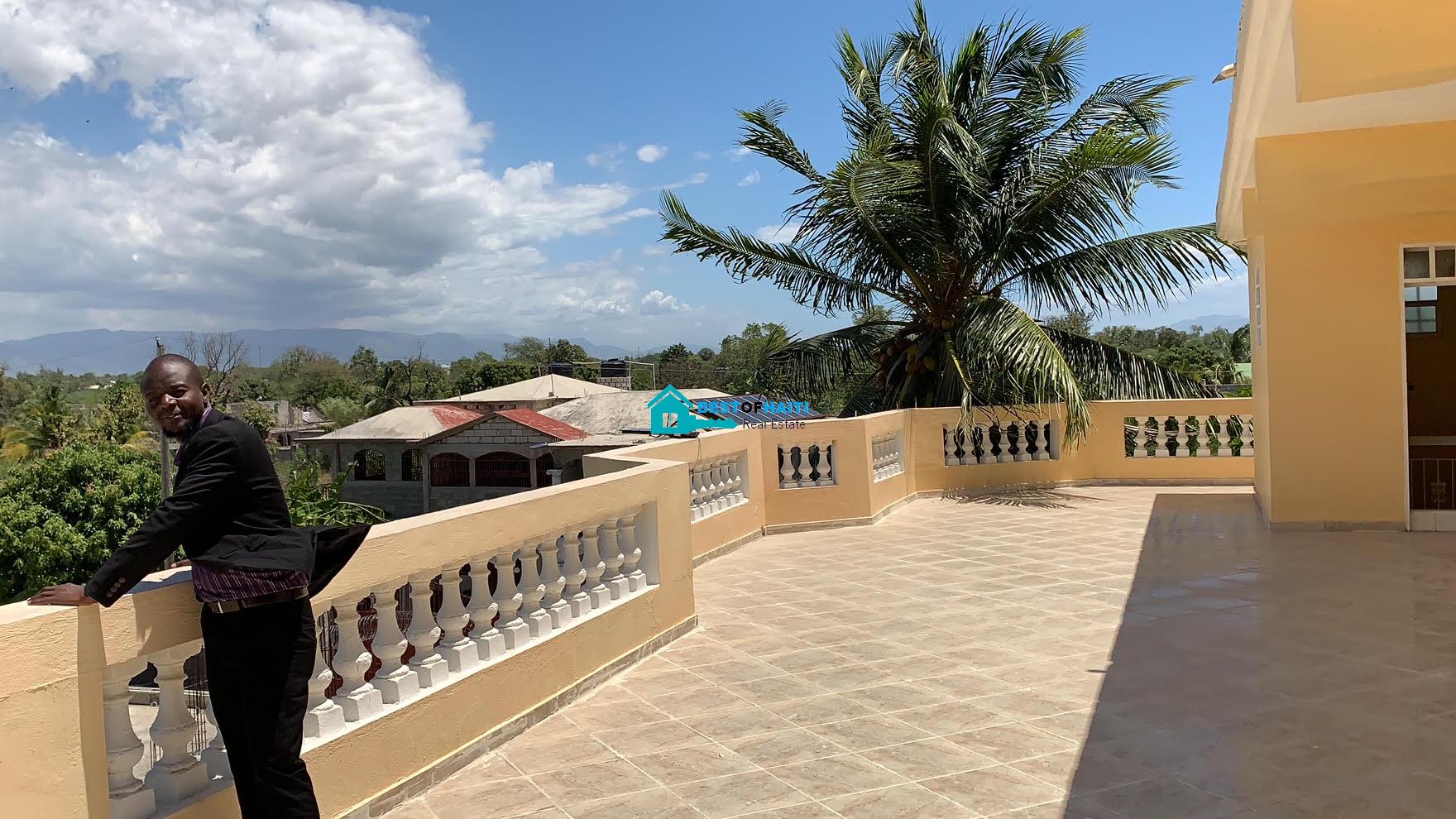 Beautiful, 3-Story, Mega Furnished House For Sale in Santo 17, Port-au-Prince, Haiti – 8 Spacious Bedrooms with Walk-in Closets, 7 Bathrooms, Multiple Living & Dining Rooms, Modern Kitchen, Floor-to-Ceiling Windows, Several Balconies, Servant Quarters, Big Yards/Gardens, 80-foot Artesian Well, High Fences, 2 Iron Gates, Lots of Parking Spaces